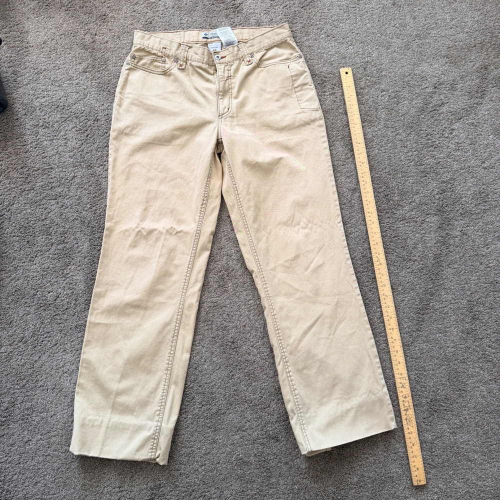 Columbia Mens Tan Cotton Twill Straight Leg Khaki Pants 32x30 EM8674‎